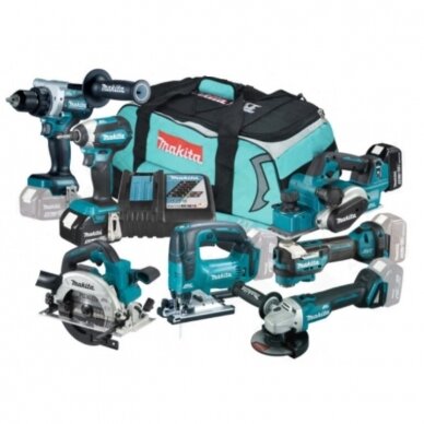 Akumuliatorinių įrankių rinkinys Makita DLX7019TX1, 18 V, 2x5,0Ah