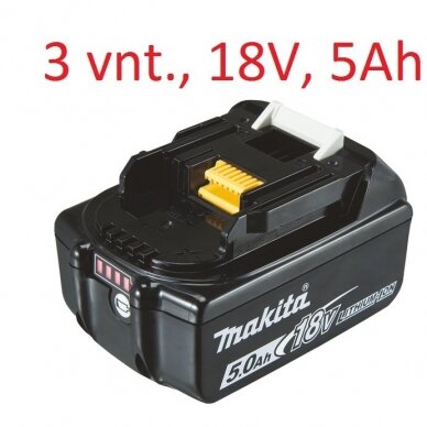 Akumuliatorinių įrankių rinkinys MAKITA DLX5032T, 18 V; 3x5,0 Ah. 6