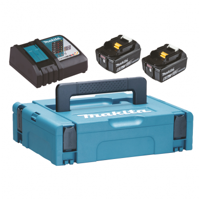 Akumuliatorių ir kroviklio komplektas Makita 198116-4, 18V, BL1860B x2, DC18RC, LXT®