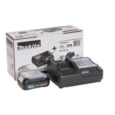 Akumuliatorių ir kroviklio komplektas Makita 191B50-9, 12Vmax, BL1021B, DC10WD, CXT®