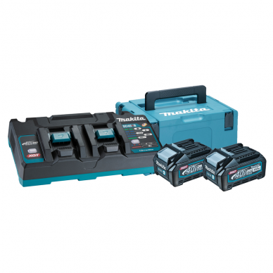 Akumuliatorių ir kroviklio komplektas XGT Makita 191U00-8, 40 V, 2 x 4.0 Ah