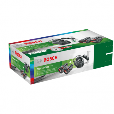 Akumuliatorių komplektas Bosch Starter Set 12 V, (2 x 1,5 Ah, GAL 1210 CV) 1