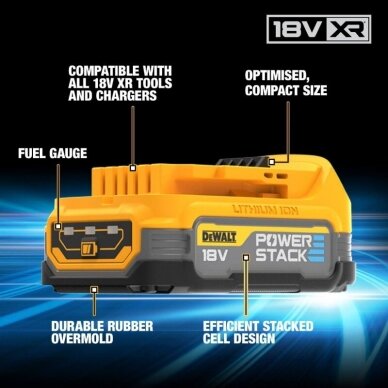 Akumuliatorius DeWALT Powerstack DCBP034-XJ, 18 V, li-ion, 1.7Ah 4