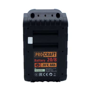 Akumuliatorius ProCraft 20/8, 20V Li-ion, 8000mAh 4