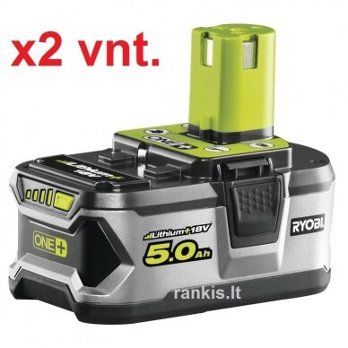 Akumuliatorius Ryobi RB18LL50, 18V, 2x 5,0Ah, LITHIUM+, ONE+