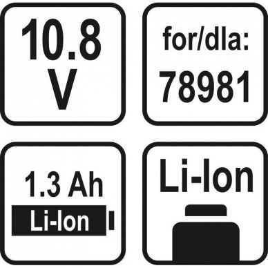 Akumuliatorius Sthor, LI-ION, 10,8 V, 1,3 Ah 2