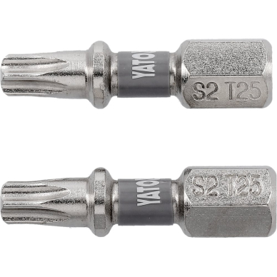 Antgaliai | 6,3 mm (1/4") | S2 Ni | T-Star (Torx) T25 | 2 vnt. (YT-78014)