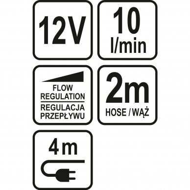 Nešiojamas turistinis dušas Lund 12 V, 10l / min 6