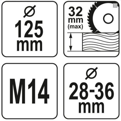 APSAUGINIS GAUBTAS nuo dulkių M14, 115 / 125 mm (YT-82992) 1