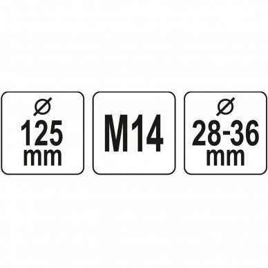 APSAUGINIS GAUBTAS reguliuojama Yato M14 / 115 / 125 mm (YT-82994) 1