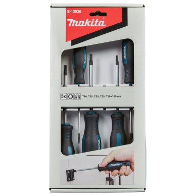 Atsuktuvų rinkinys Makita E-13530, 5 vnt, T10x100, T15x100, T20x100,T25x100, T30x100 1