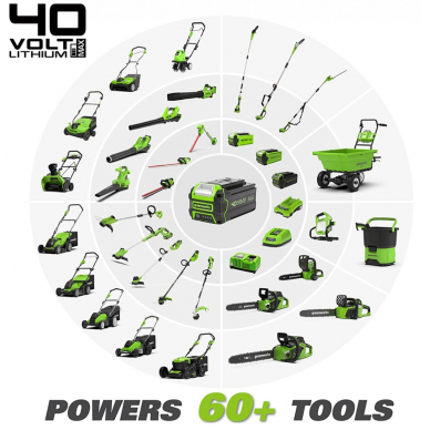 Akumuliatorinė akštapjovė Greenworks G40PSFK2, 40 V, 2,0 Ah 7