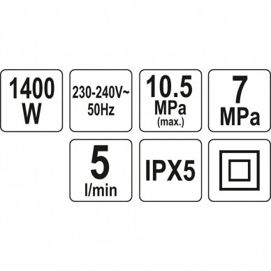 Aukšto slėgio plovimo įrenginys Yato YT-85910, 105bar, 1400W 4