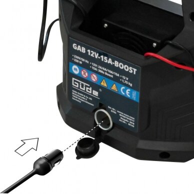 Automatinis akumuliatoriaus įkroviklis Gude GAB 12V-15A-BOOST 4