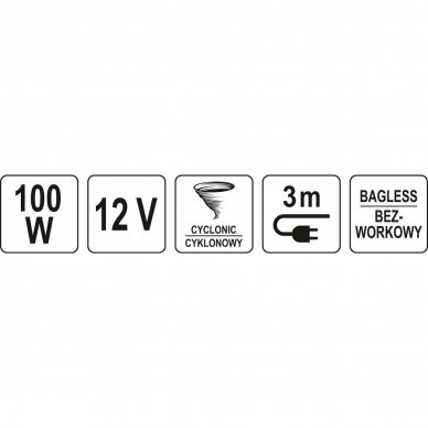 Automobilinis dulkių siurblys Sthor 82967, 12V, 100W 5