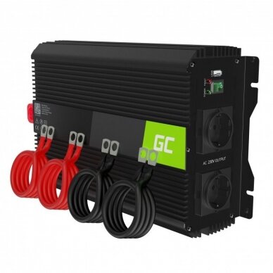 Automobilinis įtampos keitiklis - inverteris Green Cell INVGC10 (12V - 220V, 2000W/4000W)