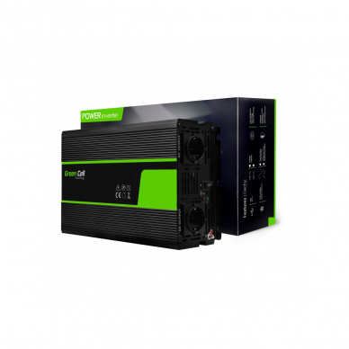 Automobilinis įtampos keitiklis - inverteris Green Cell INV21 (24V - 230V, 3000W / 6000W) 1