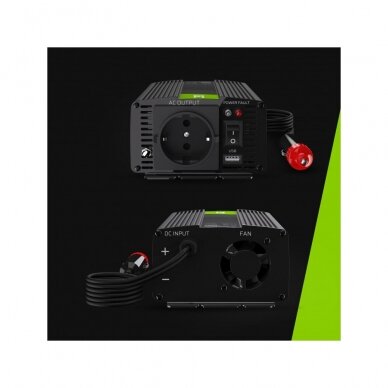 Automobilinis įtampos keitiklis - inverteris Green Cell INV28 (24V - 230V, 150/300W) 3