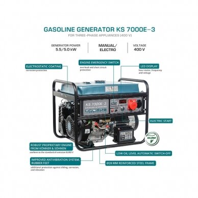 Benzininis generatorius Könner&Söhnen KS 7000E-3 (KS7000E-3), 5.5 kW 6