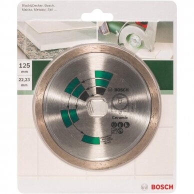 BOSCH Deimantinis pjovimo diskas 125mm Tiles 1