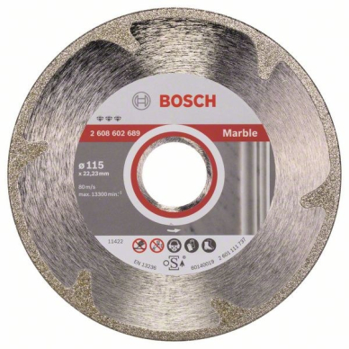 Deimantinis pjovimo diskas Bosch BEST FOR MARBLE, 115 mm, 2608602689