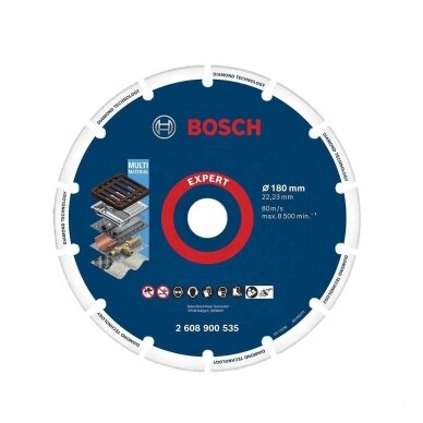 Deimantinis pjovimo diskas Bosch, 22,23x180 mm, 2608900535