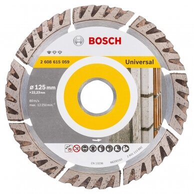 Deimantinis pjovimo diskas Bosch Standard for Universal, 125x22,23 mm, 10 vnt., 2608615060