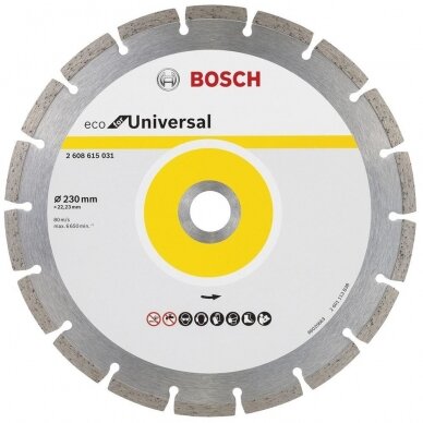 Deimantinis pjovimo diskas Bosch Eco for Universal, 230x22,23 mm, 2608615031