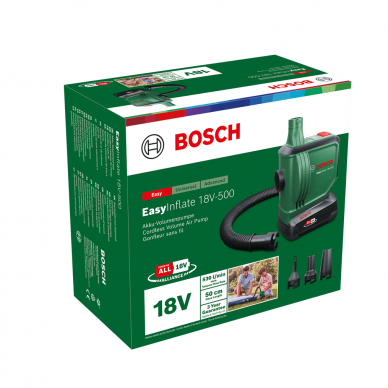 Akumuliatorinė oro pompa Bosch EasyInflate 18V-500 1x2,0 (0603947201) 4