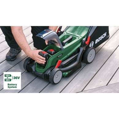 Akumuliatorinė vejapjovė Bosch Universal Rotak 2x18V-37, 18 V, 37 cm, 06008B9E00 7