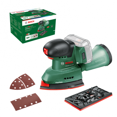 Akumuliatorinis šlifuoklis Bosch UniversalSander 18V-10, 18 V, (be akum. ir krov.)