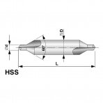 Centravimo grąžtas RUKO HSS DIN 333A Ø 4,0 mm