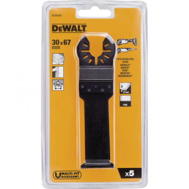 Daugiafunkcinio įrankio priedų rinkinys DeWalt DT20724, 5 vnt 1