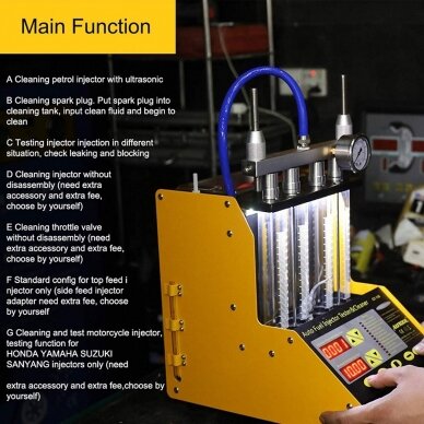 Degalų įpurškimo testeris ir purkštukų valymo įrenginys (FTC105) 2