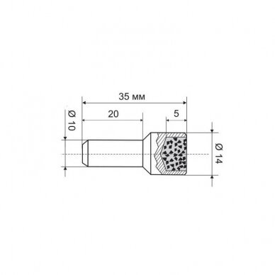 Deimantinis taisymo pieštukas PDT KC04 Ø14x35mm 2