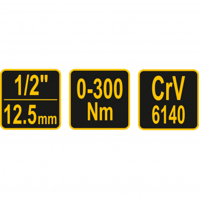 Dinamometrinis švytuoklinis raktas Vorel, 1/2", 0-300 Nm 2