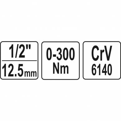 Dinamometrinis švytuoklinis raktas Yato, 1/2", 0-300 Nm 2