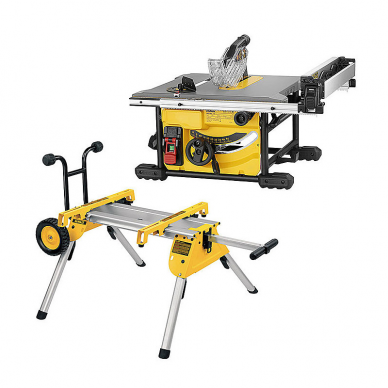 Išilginio pjovimo staklės DeWALT DWE7485RS-QS, 210 mm, 1,85 kW + stovas DE7400