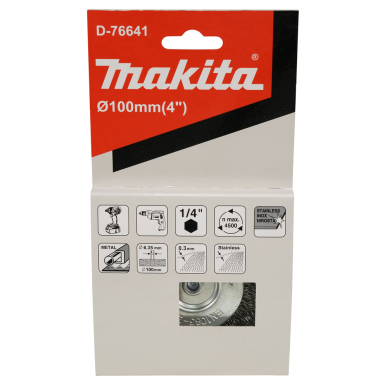 Disko formos šveitimo šepetys Makita D-76641, 100mm, su 1/4'' šešiakampiu antgaliu 4