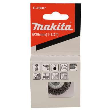 Disko formos šveitimo šepetys Makita D-76607, 38mm, su 1/4'' šešiakampiu antgaliu 4