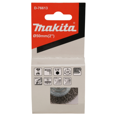 Disko formos šveitimo šepetys Makita D-76613, 50mm, su 1/4'' šešiakampiu antgaliu 4