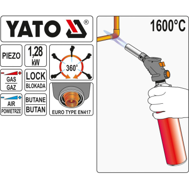 Dujinis degiklis su pjezo / iki 1600ºC (su sriegiu) 1