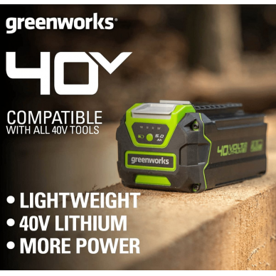 Dviejų akumuliatorių komplektas Greenworks G40BK4X, 40 V, 4,0 Ah 1