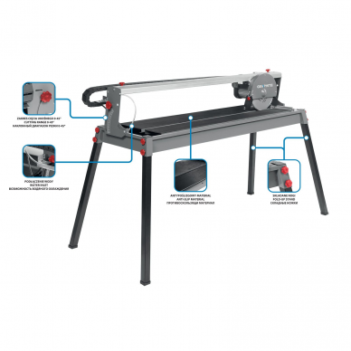 Elektrinės plytelių pjaustymo staklės GRAPHITE 59G891, 1200 W 1