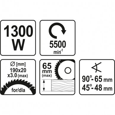 Elektrinis diskinis pjūklas Yato YT-82150, 1300W, 5