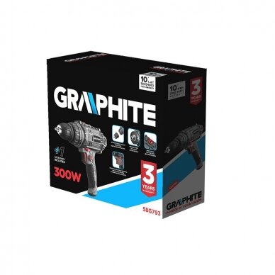 Elektrinis gręžtuvas / suktuvas GRAPHITE 58G793, 300 W 11