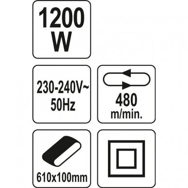 Elektrinis juostinis šlifuoklis Yato YT-82242, 1200W 2