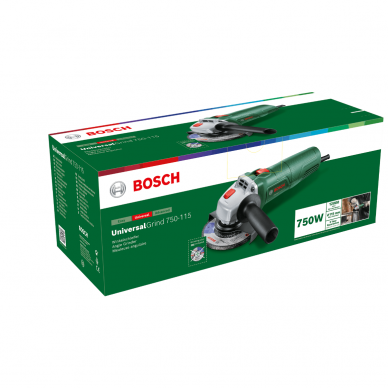 Elektrinis kampinis šlifuoklis Bosch UniversalGrind 750-125, 750 W 1