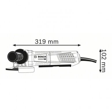 Elektrinis kampinis šlifuoklis su X-LOCK Bosch GWX 15-125 PS, 125 mm 3