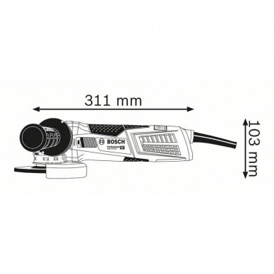 Elektrinis kampinis šlifuoklis su X-LOCK Bosch GWX 19-125 S, 125 mm 4